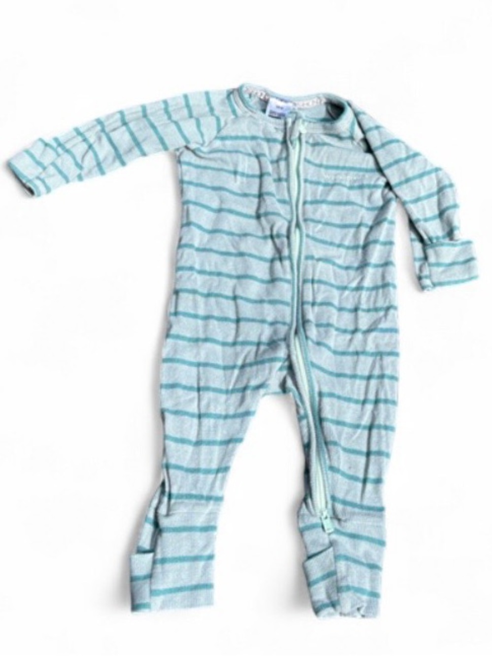 3-6 Months Bonds | Baby Long-Sleeve Double Zip With Fold Over Hands And Feet